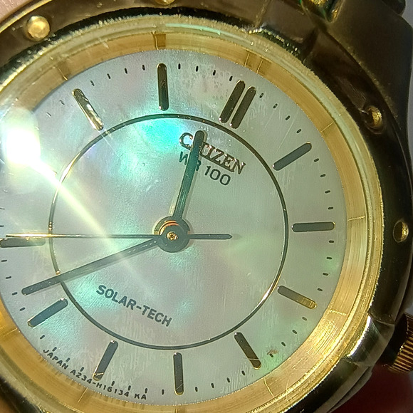 Citizen Eco-Drive WR100 Solar-Tech Ladies Watch Gold toned Mother of Pearl 27mm main image 15